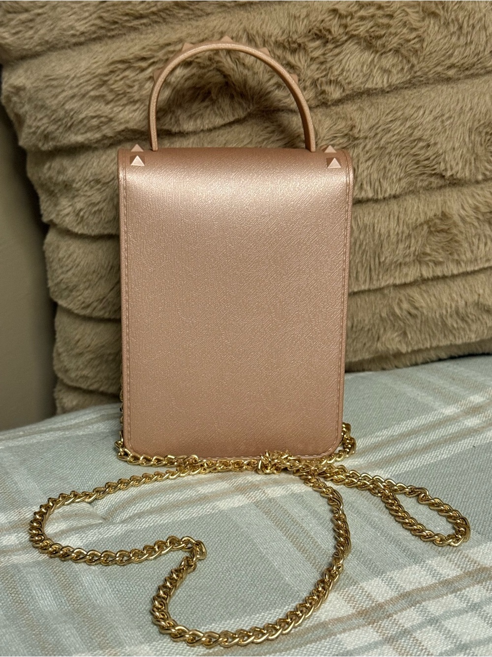 ✨Luxury Rose Gold Studded Jelly Butterfly Crossbody Bag - Y2K Aesthetic✨ - Picture 2 of 3